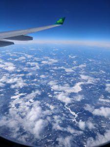 view of the world out a plane window when moving to canada